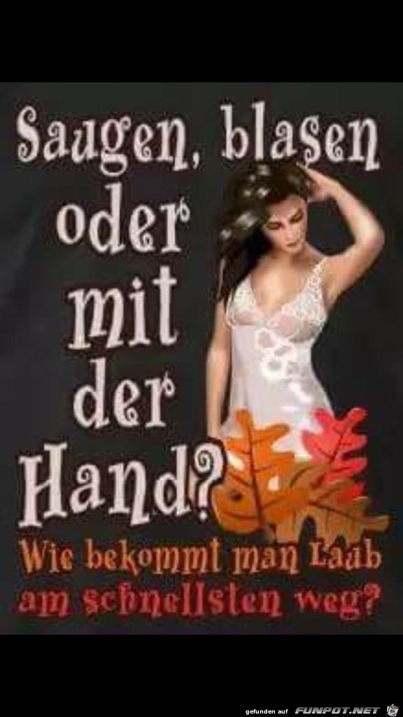 Saugen blasen oder mit der Hand