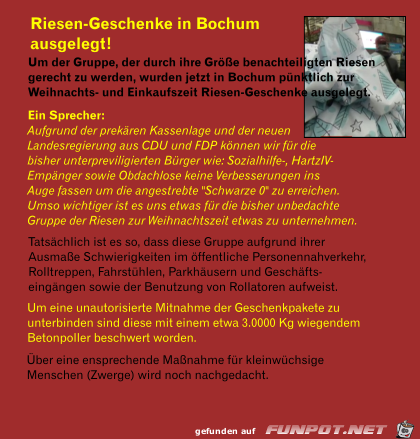 Riesen-Geschenke Riesen-Geschenke