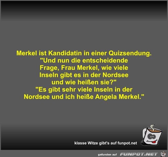 Merkel ist Kandidatin in einer Quizsendung