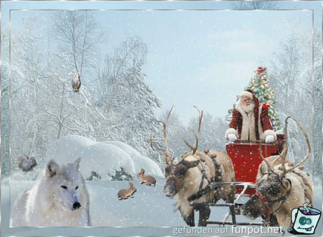 Renntiere mit dem Weihnachtsmann Renntiere mit dem Weihnachtsmann