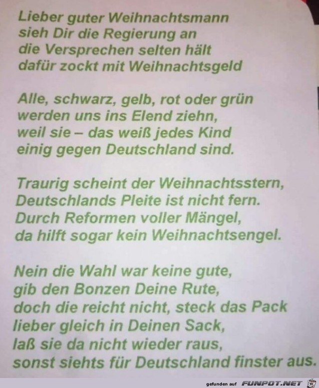An den Weihnachtsmann An den Weihnachtsmann