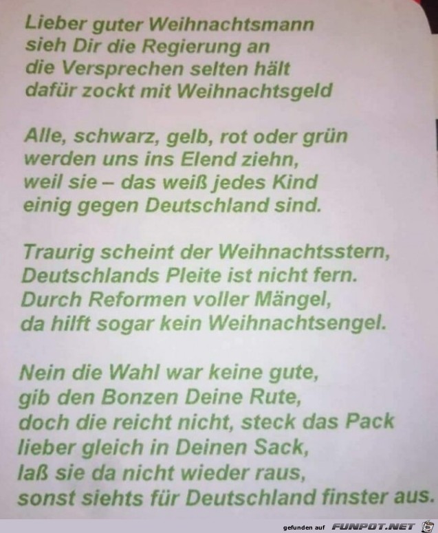 An den Weihnachtsmann