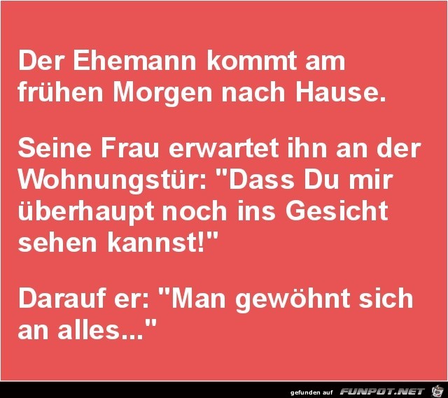 der Ehemann kommt nach Hause.... der Ehemann kommt nach Hause....
