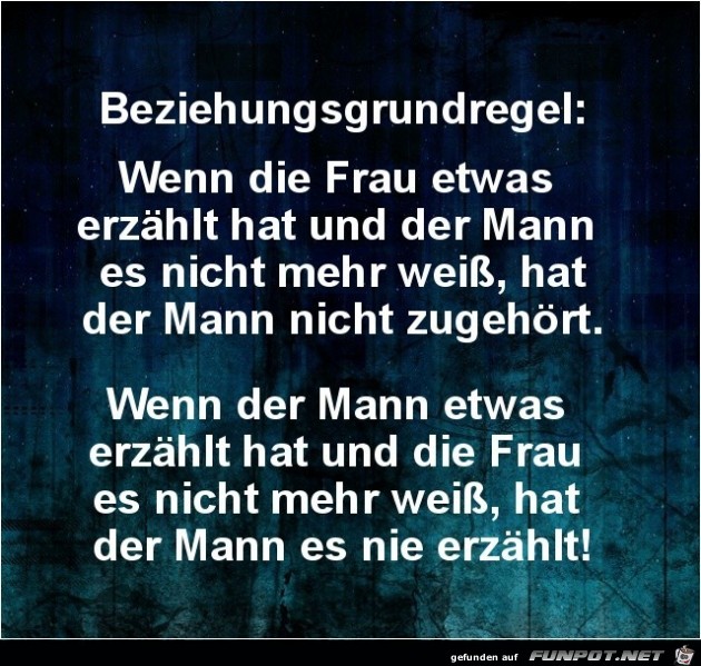 Beziehungsgrundregel:........