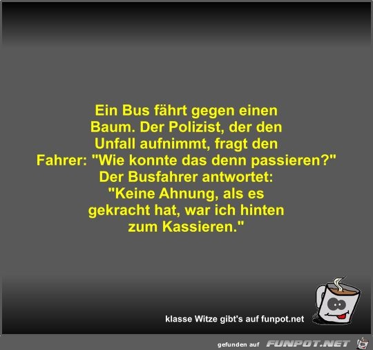 Ein Bus fährt gegen einen Baum Ein Bus fährt gegen einen Baum
