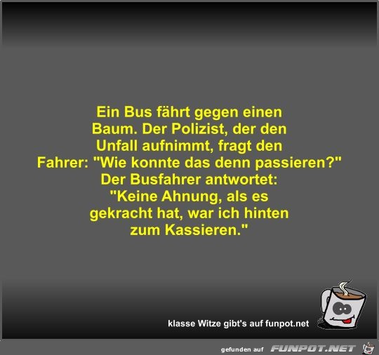 Ein Bus fhrt gegen einen Baum