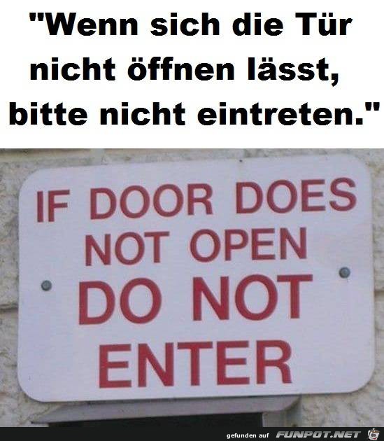 nicht eintreten nicht eintreten