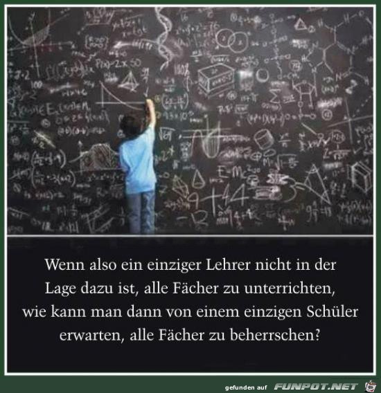 Wenn ein einziger Lehrer........