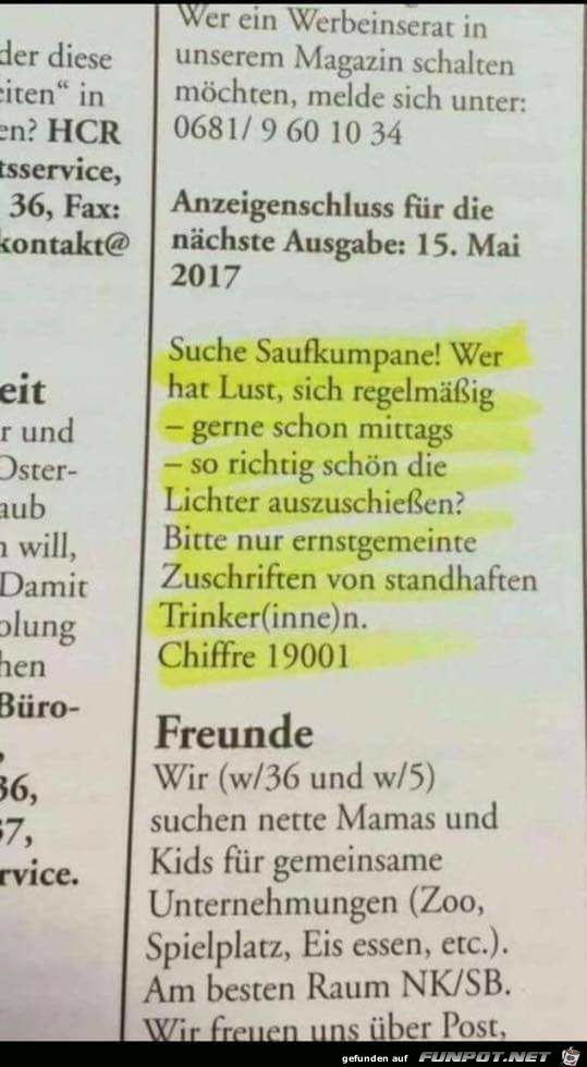 Suche Saufkumpane Suche Saufkumpane