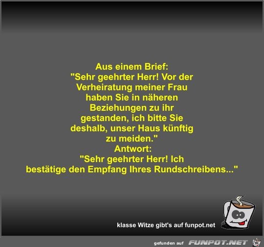 Aus einem Brief Aus einem Brief