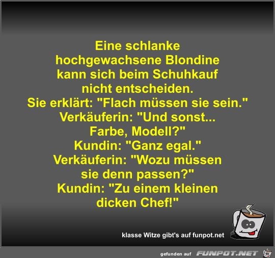 Eine schlanke hochgewachsene Blondine kann sich beim...