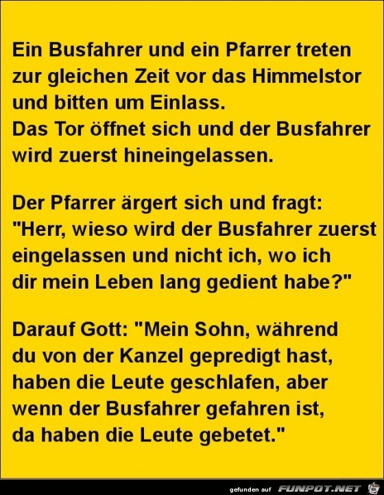 ein Busfahrer und ein Pfarrer..........