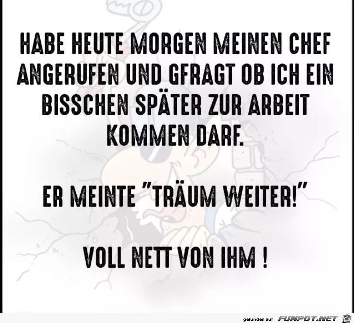 Spter zur Arbeit