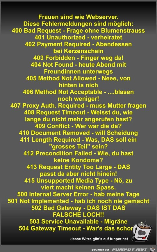 Frauen sind wie Webserver Frauen sind wie Webserver