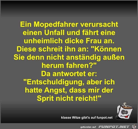 Ein Mopedfahrer verursacht einen Unfall und fhrt eine...