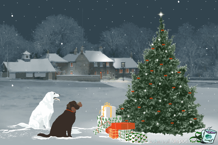 Christmas Tree Dogs - Weihnachtsbaum Hunde - Jacquie Lawson