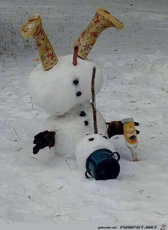 betrunkener Schneemann betrunkener Schneemann