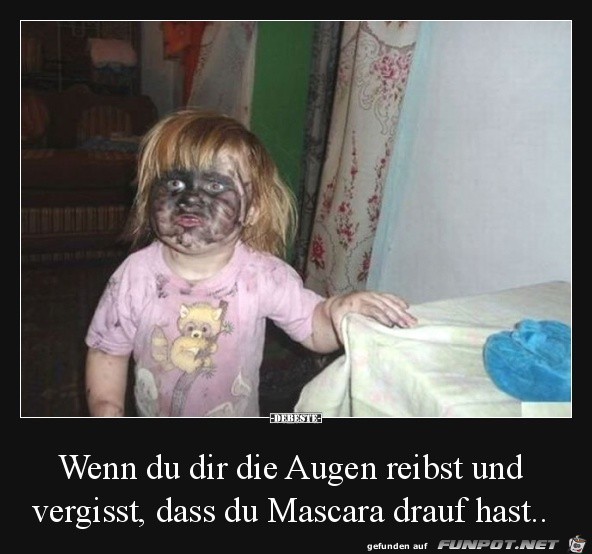 Augen gerieben