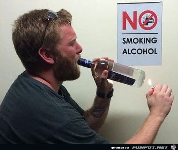 no smoking alcohol