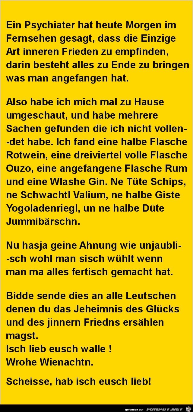 alles zu Ende bringen..........