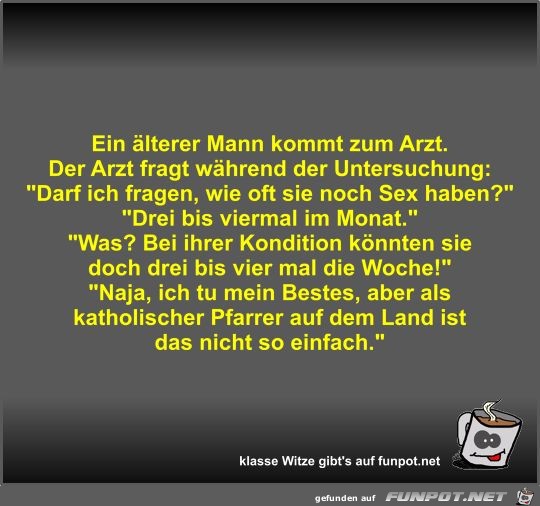 Ein älterer Mann kommt zum Arzt Ein älterer Mann kommt zum Arzt