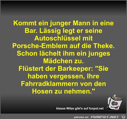 Kommt ein junger Mann in eine Bar Kommt ein junger Mann in eine Bar