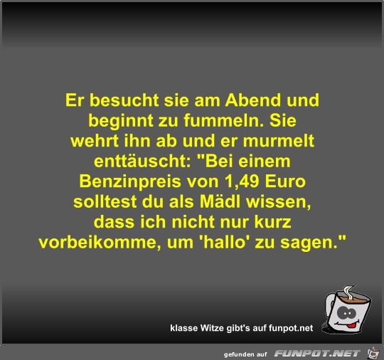 Er besucht sie am Abend und beginnt zu fummeln Er besucht sie am Abend und beginnt zu fummeln