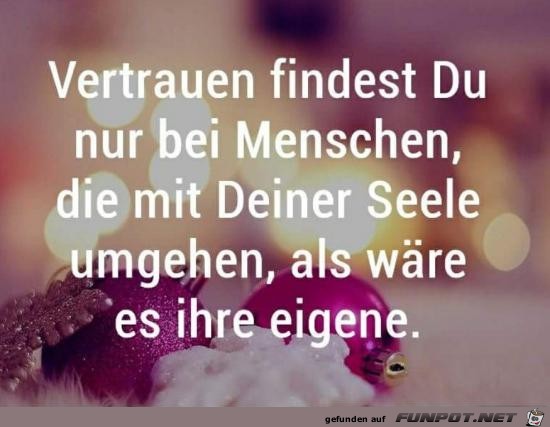 Vetrauen findest du nur.........