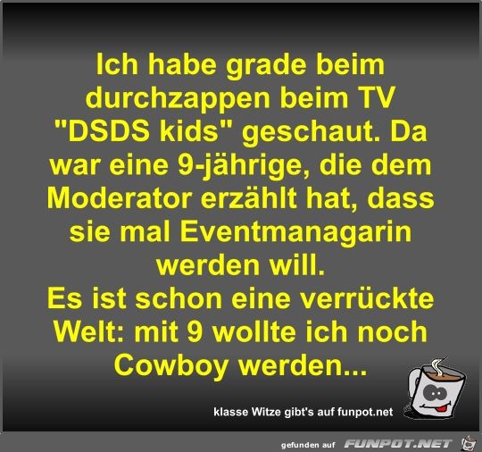 Ich habe grade beim durchzappen Ich habe grade beim durchzappen