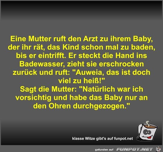 Eine Mutter ruft den Arzt zu ihrem Baby Eine Mutter ruft den Arzt zu ihrem Baby