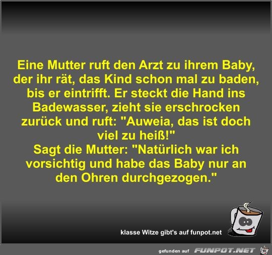 Eine Mutter ruft den Arzt zu ihrem Baby