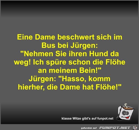 Eine Dame beschwert sich im Bus bei Jrgen