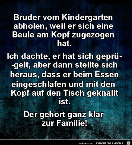 Bruder vom Kindergarten abholen........