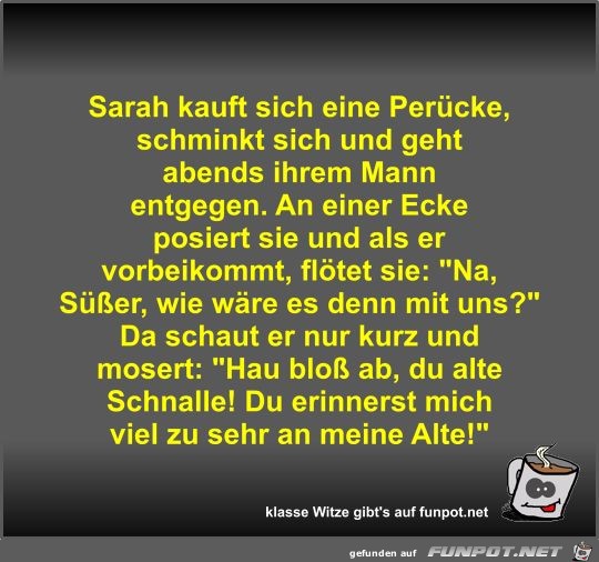 Sarah kauft sich eine Percke