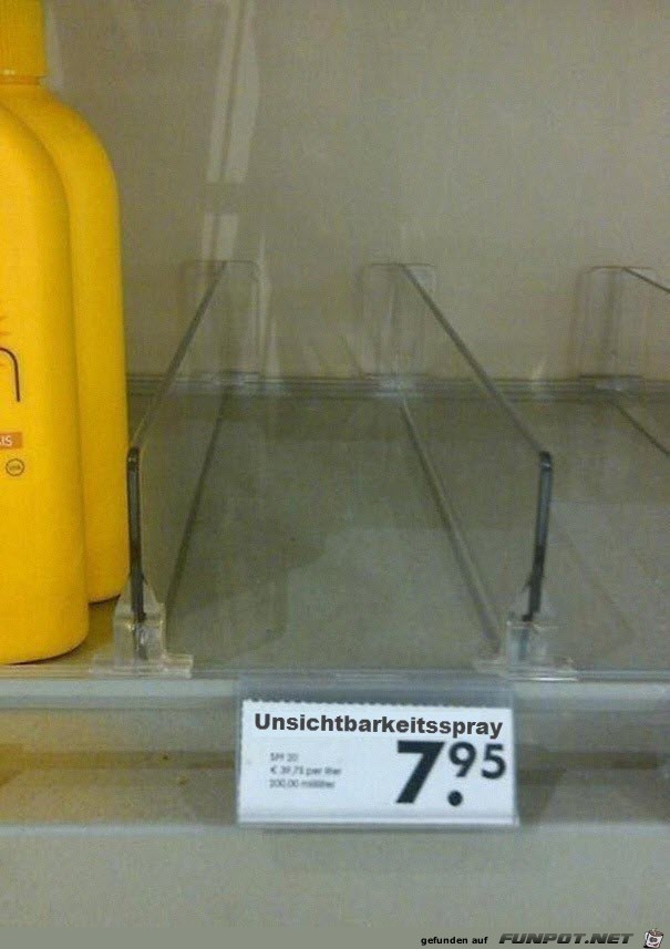 Unsichtbarkeitsspray Unsichtbarkeitsspray