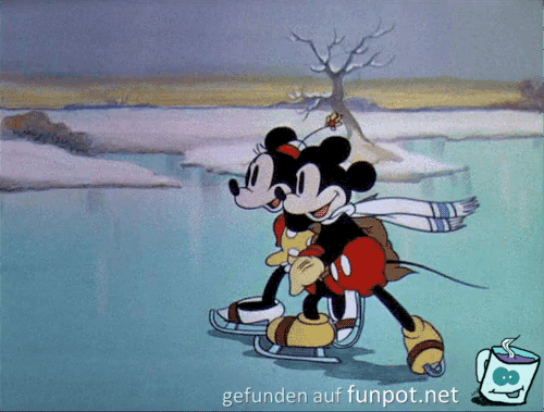 Mickey Maus auf dem Eis
