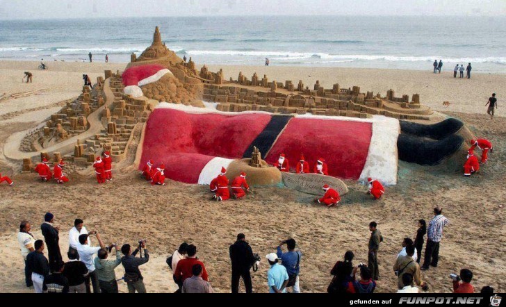 Toller Sand-Weihnachtsmann