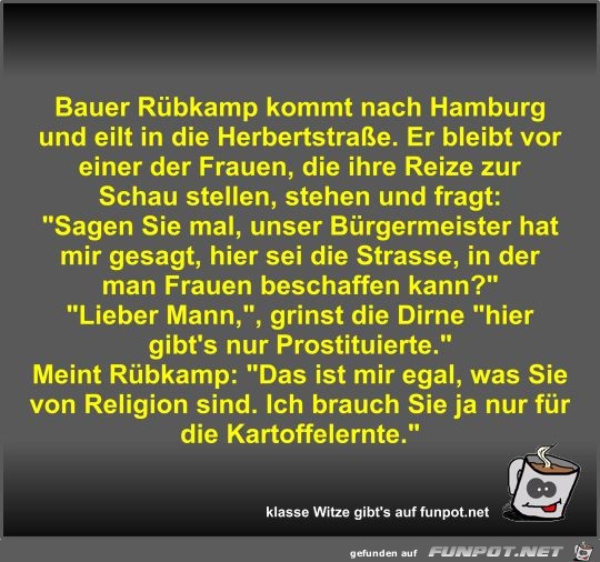 Bauer Rübkamp kommt nach Hamburg und eilt in die... Bauer Rübkamp kommt nach Hamburg und eilt in die...