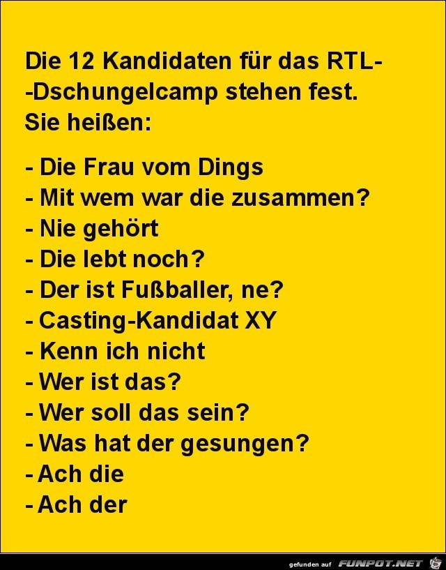 die 12 Kandidaten....... die 12 Kandidaten.......