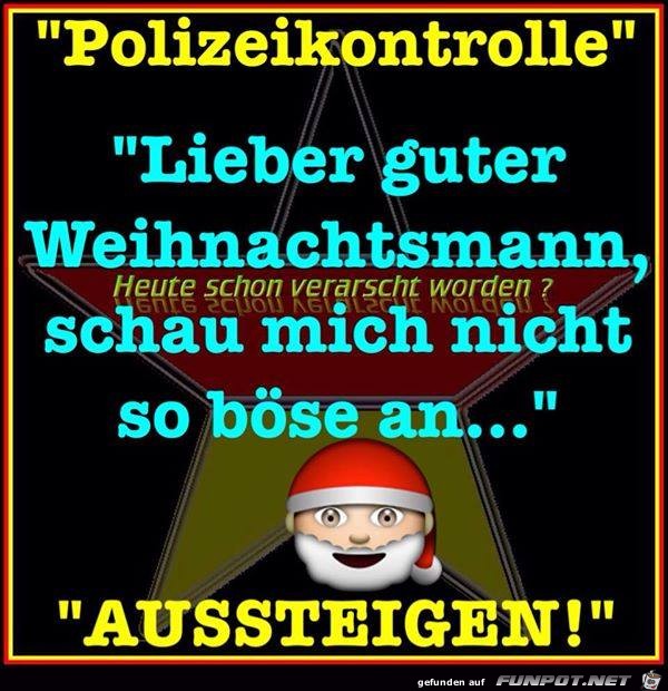 Polizeikontrolle an Weihnachten Polizeikontrolle an Weihnachten