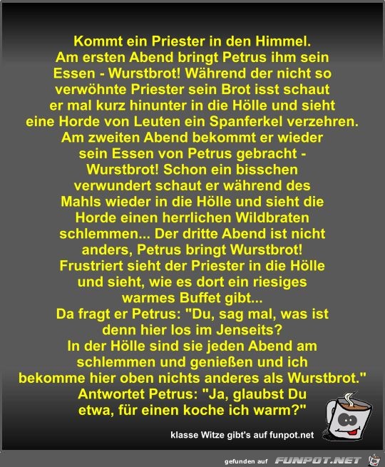 Kommt ein Priester in den Himmel Kommt ein Priester in den Himmel