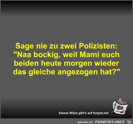 Sage nie zu zwei Polizisten Sage nie zu zwei Polizisten
