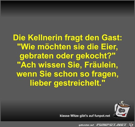 Die Kellnerin fragt den Gast Die Kellnerin fragt den Gast