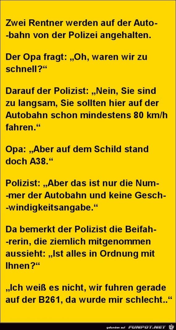 zwei Rentner werden von der Polzei angehalten.