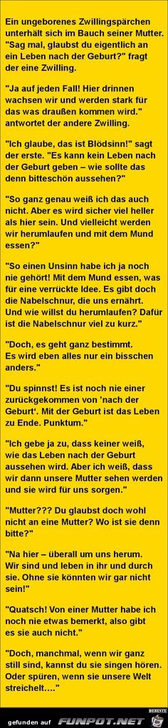 ein ungeborenes Zwillingspärchen unterhält sich....... ein ungeborenes Zwillingspärchen unterhält sich.......