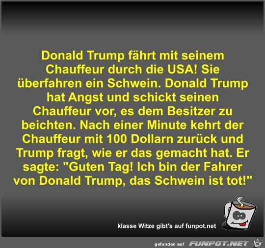 Donald Trump fhrt mit seinem Chauffeur durch die USA! Sie