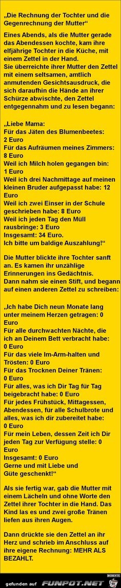 die Rechnung der Tochter.........