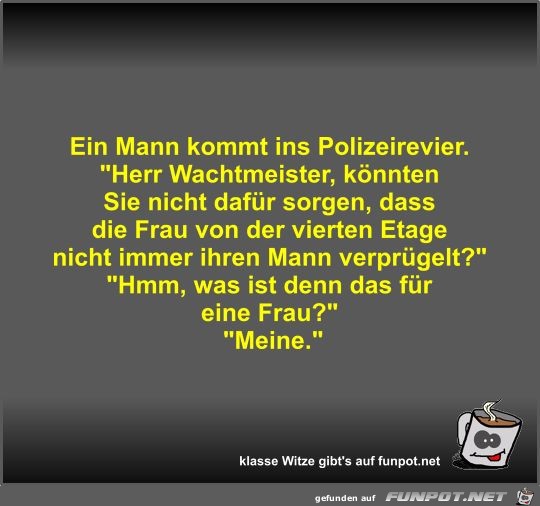Ein Mann kommt ins Polizeirevier Ein Mann kommt ins Polizeirevier