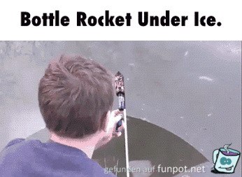 Rakete unter dem Eis