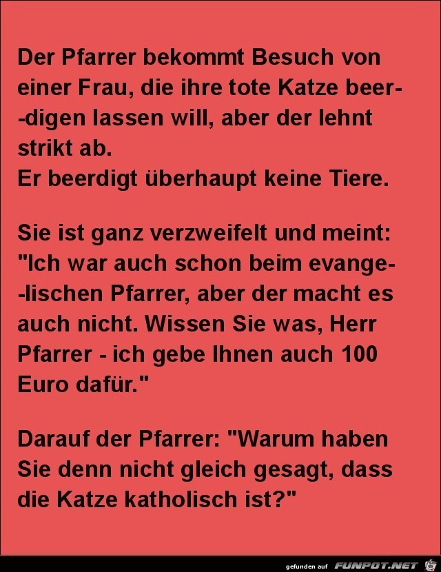 der Pfarrer bekommt Besuch......